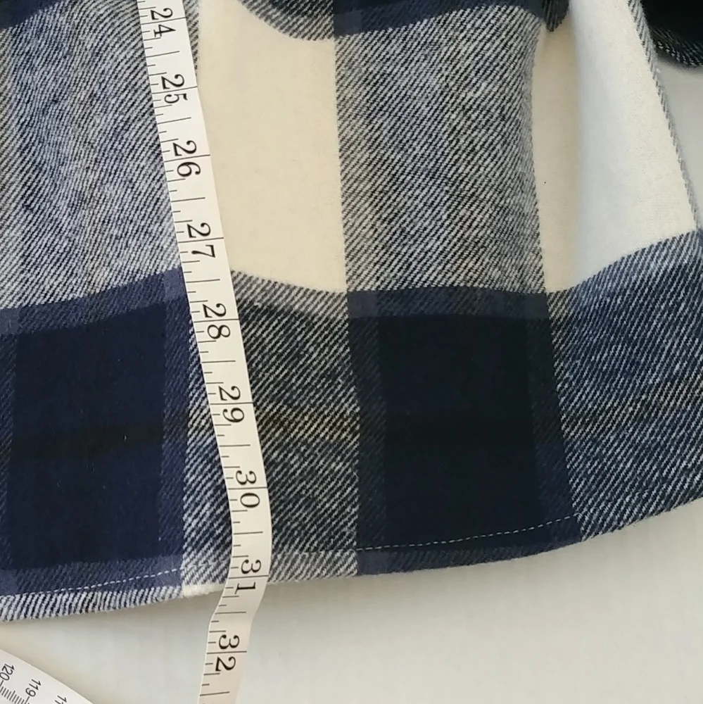 Zara Shacket Women's Size M Flannel Long Shirt Black Checker Plaid‎ Button Down - Picture 6 of 12